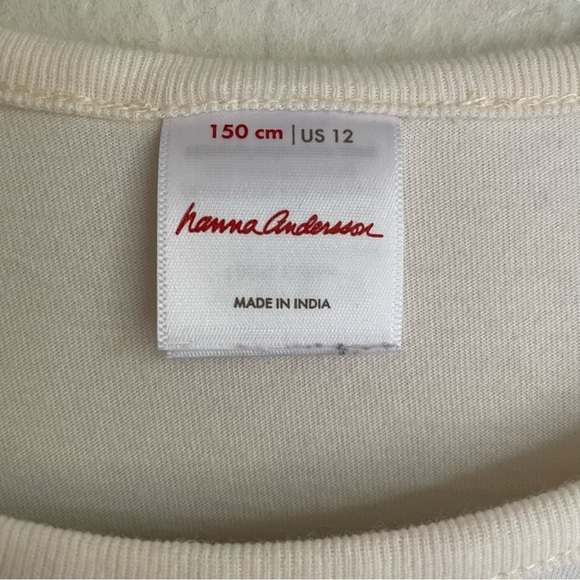 Hanna Andersson Cream and Red Long Sleeve Tee Rainbow Design Size 12 or 150 cm - Picture 3 of 7